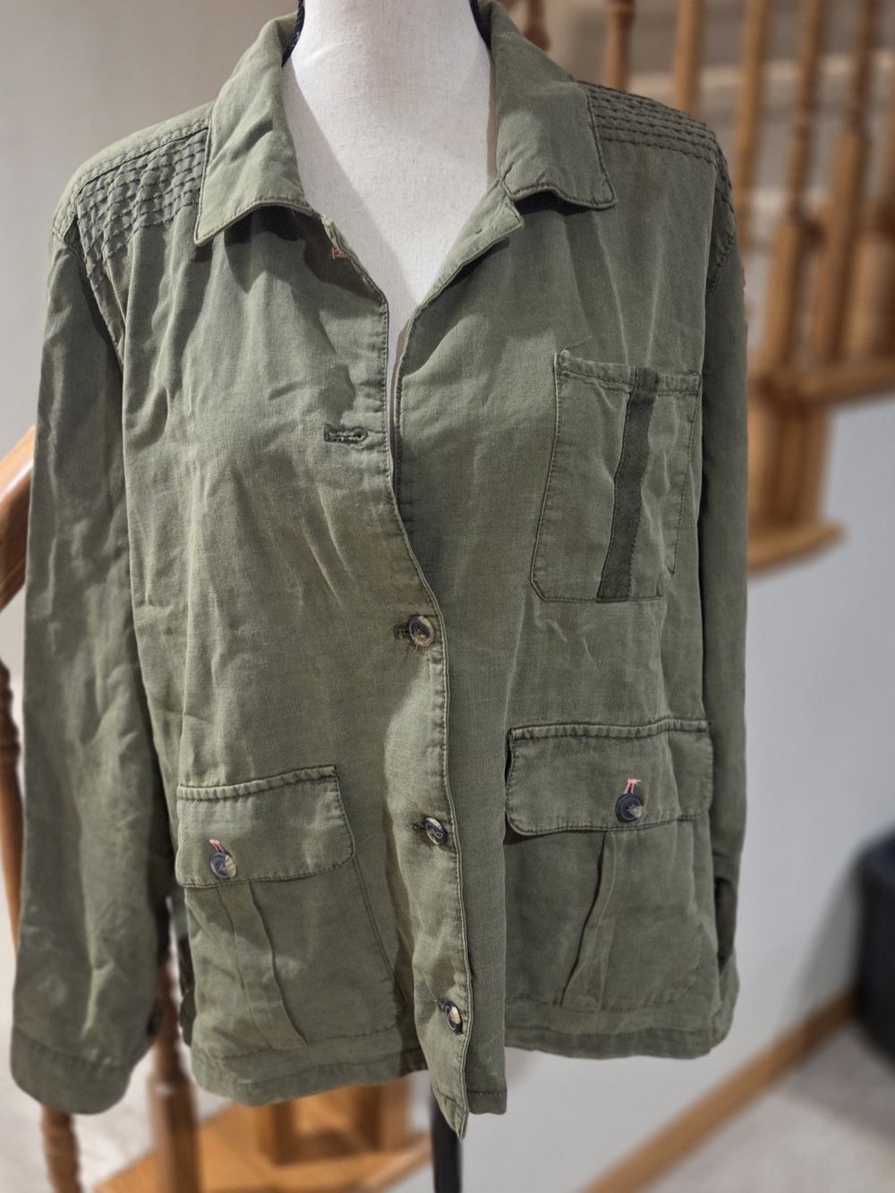 Maurices Olive Utility Jacket with Patch Pockets